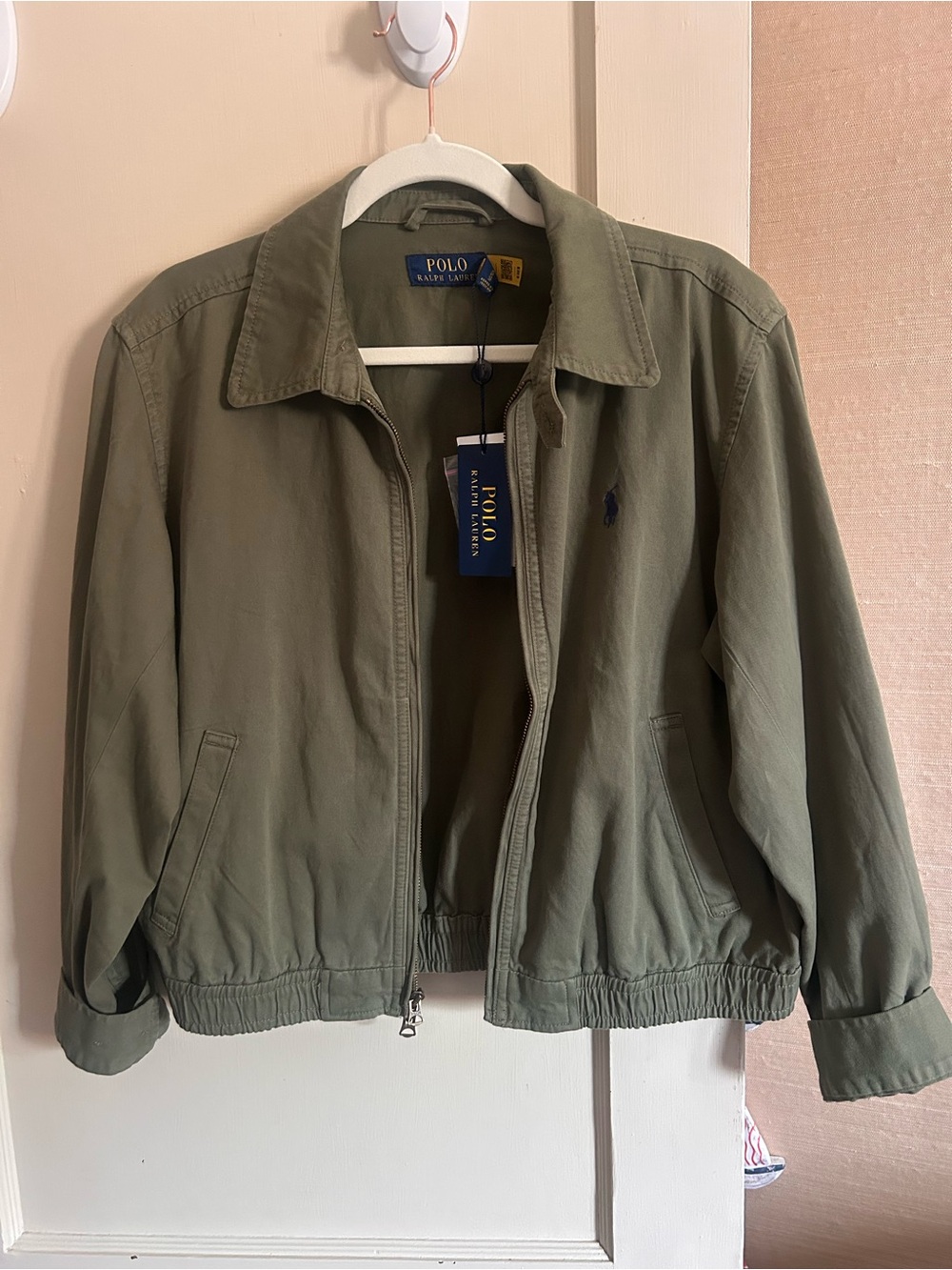 Polo Ralph Lauren Olive Green Zip Jacket with Navy Pony